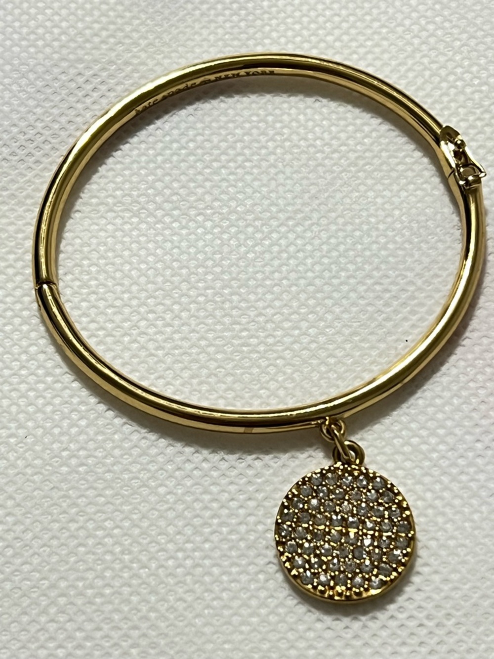 Kate Spade Gold Pavé Disc Charm Bangle Bracelet